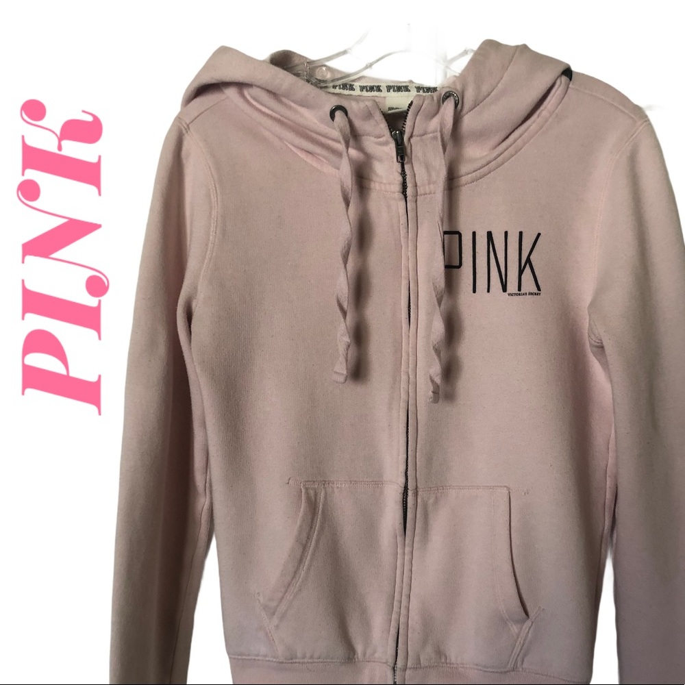 PINK V.S. Zip Up Long Sleeve Hoodie Pink S